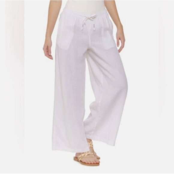 NWOT - Calypso St. Barth White Linen Pants - Size Large - Picture 13 of 13